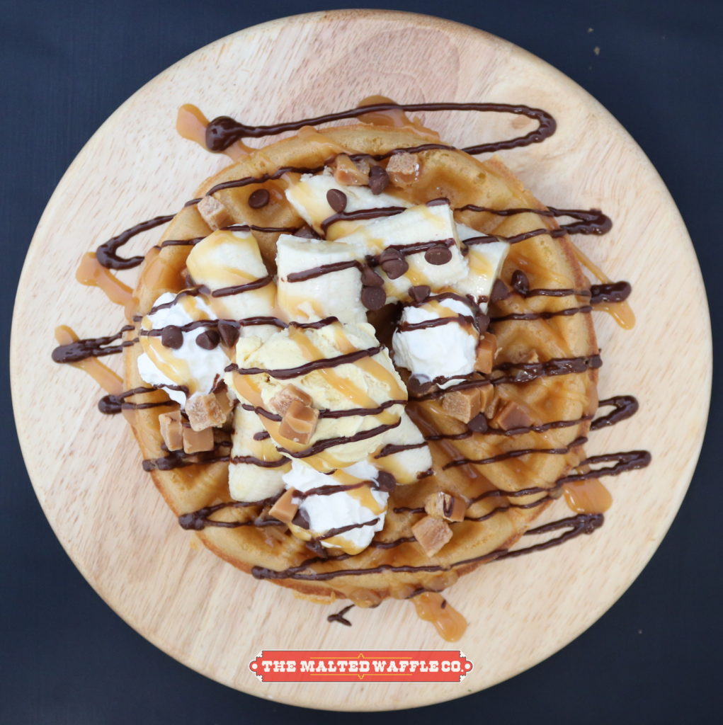 image of banoffee waffle. 